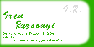 iren ruzsonyi business card